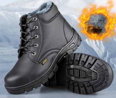 Winter Herren Damen Arbeitsschuhe Sicherheitsschuhe Pelz gefuttert Stahlkappe