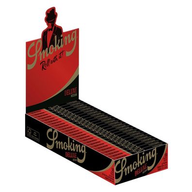 Smoking Black Deluxe Medium Size Papers ultradünn - Box 25 Hefte à 50 Blättchen