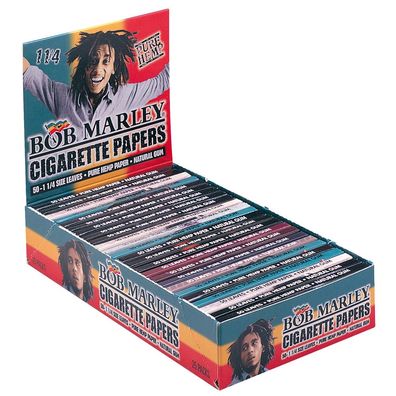 Bob Marley 1 1/4 Medium Cigarette Papers - Box 25 Hefte à 50 Blättchen