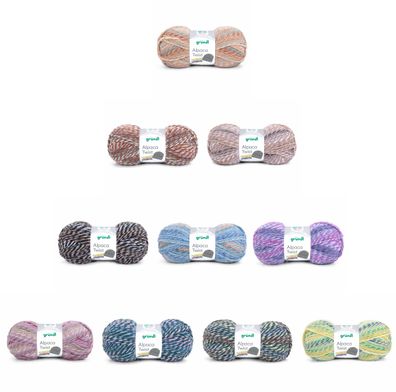 100g Gründl Alpaca Twist Farbverlaufsgarn Wolle Stricken Häkeln GP 59,90€/1kg