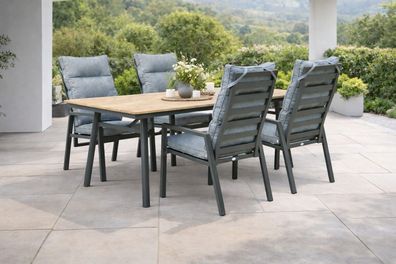 Destiny GARDA SAN MARINO Sitzgruppe 4 HL+Tisch 180x90cm, rechteckig, holzfarben