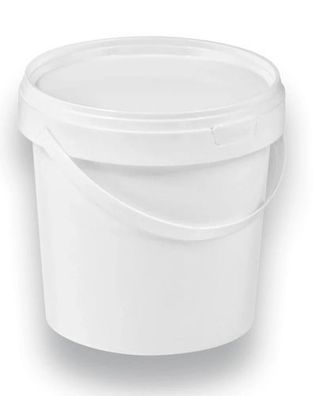 PP-Eimer 01000ml mit Deckel, rund, weiß, PZH-geprüft