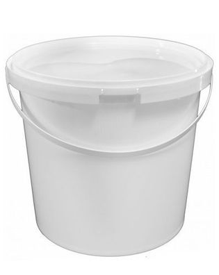 PP 05000ml Eimer mit Deckel, rund, weiß, PZH-geprüft