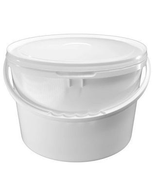 PP-Eimer 10000ml mit Deckel, rund, weiß, PZH-geprüft