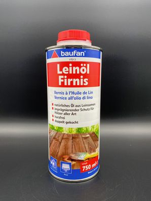 750 ml baufan Leinöl Firnis Holzschutz Imprägnierung Pflege