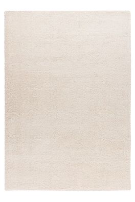 Teppich Höhe 30 mm Hochflorteppich rechteckig Elfenbein Wohnzimmer 4 Größen