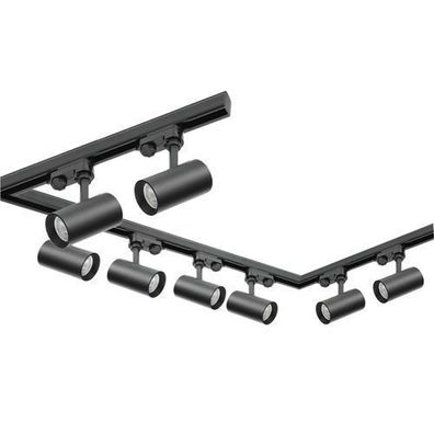 Schienensystem Komplett 2x1m + 2m 8xLampe Schalter L-Verbinder Netzteil Kappe Schwarz