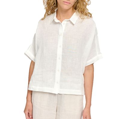 MAZINE Women Bluse Short Sleeve Linen bright white