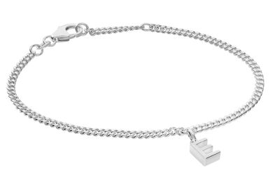 trendor Schmuck Mädchen-Armband mit Buchstabe E 925 Silber Rhodiniert 21590-E
