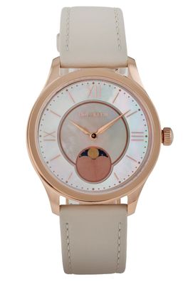 Holzkern Damenuhr Moonray Perlmutt/Hellgrau