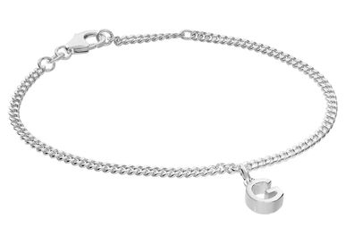 trendor Schmuck Mädchen-Armband mit Buchstabe G 925 Silber Rhodiniert 21590-G