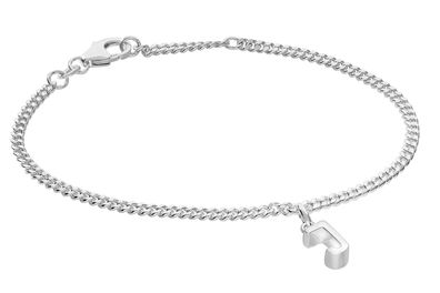 trendor Schmuck Mädchen-Armband mit Buchstabe J 925 Silber Rhodiniert 21590-J