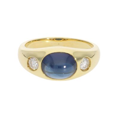 750/000 Goldring Saphir Brillanten, ca. 0,30 ct, Second Hand 25325510