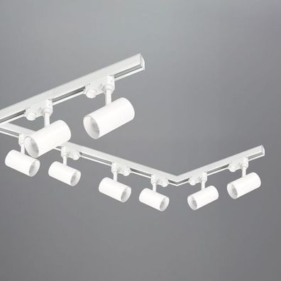 Schienensystem Komplett-Set 1m+1m+2m 8x Lampe Weiche L Stromversorgung + Kappe Weiß