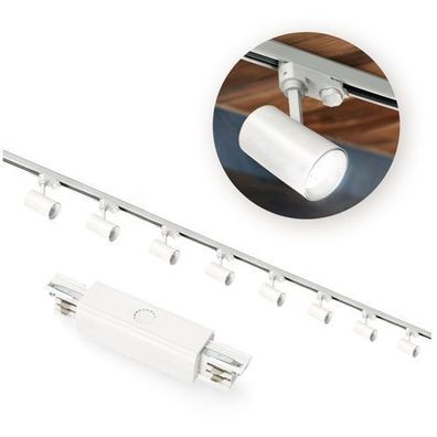 Schienensystem Komplett-Set 2m+2m, I ext., 8x Lampe, 2x Sockel weiß