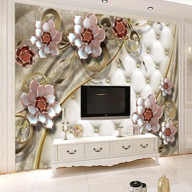 Fototapete Luxus Rosen - Gepolsterte Blumen TV Hintergrund Wohnzimmer 10393
