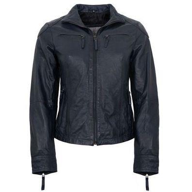 7eleven - Damen Lederjacke Lammnappa navy