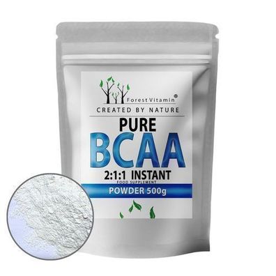 BCAA Pulver 500g - Forest Vitamin - Aminosäuren Komplex 2:1:1 Natural Geschmack