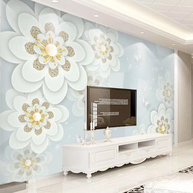 Fototapete Blumen Wanddeko Wohnzimmer Schlafzimmer Nordisch Vintage Stil 10402