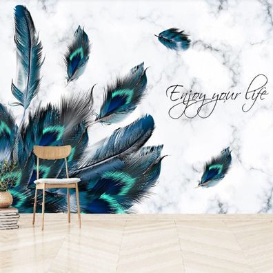 Designer Wandtattoo Federn Fototapete Abziehbar Elegant Modern 10416