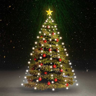 vidaXL Weihnachtsbaum-Lichternetz mit 180 LEDs Kaltweiß 180 cm