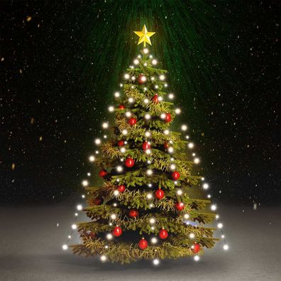vidaXL Weihnachtsbaum-Lichternetz mit 150 LEDs Kaltweiß 150 cm