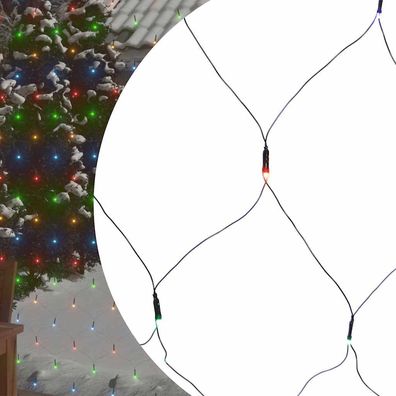vidaXL LED-Lichternetz Mehrfarbig 3x2 m 204 LEDs Indoor Outdoor