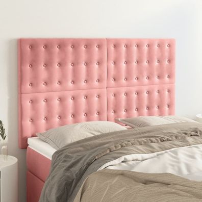 vidaXL Kopfteil Rosa 144x5x118/128 cm Samt