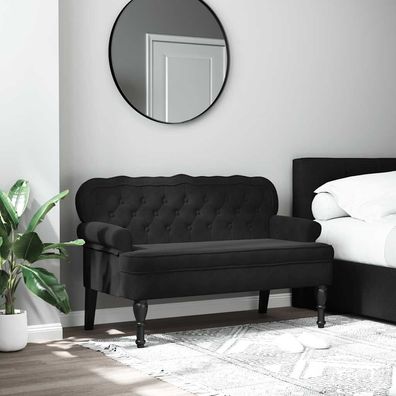 vidaXL Bank mit Rückenlehne Schwarz 119,5x64,5x75 cm Samt