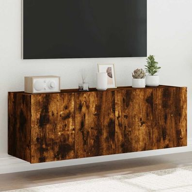 vidaXL TV-Wandschränke mit LED-Leuchten 2 Stk. Räuchereiche 60x35x41cm