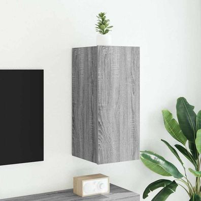 vidaXL TV-Wandschrank mit LED-Leuchten Grau Sonoma 30,5x35x70 cm