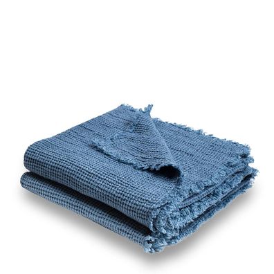 Zoeppritz Basis Honeybee denim throw 545 100% Linen 130x180 100350 denim 130x180