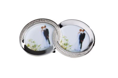 Gilde Fotorahmen, "Ringe", Metall, silberfarben, VE 3, L. 6 cm, B. 19 cm, H. 9.5