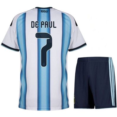 Argentinien Fußball Trikot WM 2026 Heimtrikot Set für Kinder De Paul 7