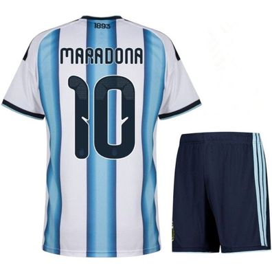 Argentinien Fußball Trikot WM 2026 Heimtrikot Set für Kinder Maradona 10