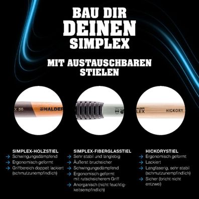 Halder Simplex Schonhammer Temperguss Holzstiel Ø 60mm Länge 405mm 3026.060