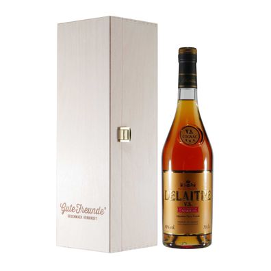 Delaitre Cognac V.S. mit Geschenk-Holzkiste