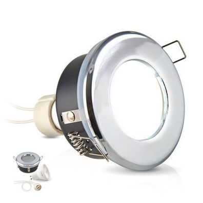 Einbaustrahler Flach OH34 CHROM Einbauleuchten Slim Deckenstrahler Aluminium IP44 LED