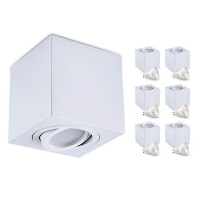 Aufbauspot OH37 Deckenleuchte Rechteck Farbe WEIß Deckenstrahler Aluminium IP20