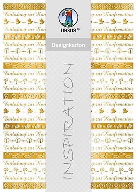 Designkarton Ursus Einladung Konfirmation - gold * 60824601