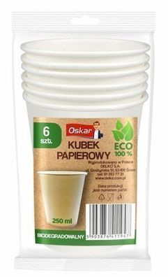 Oskar Einweg-Papierbecher 250 ml - 6er Pack
