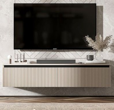 TV Lowboard TV-Board Matt Still Glamour Kaschmir Matt TV Schrank Wohnzimmer 140cm