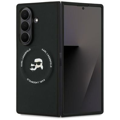 Hülle Galaxy Z Fold 7 Karl Lagerfeld Kunstleder schwarz MagSafe kompatibel Figur