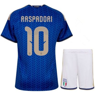Italien Fußball Trikot WM 2026 Heimtrikot Set für Kinder Raspadori 10