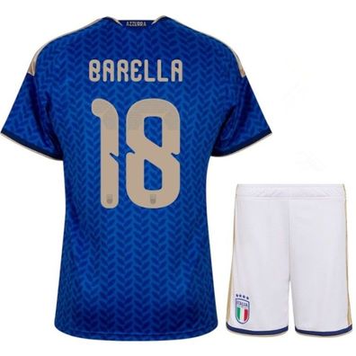 Italien Fußball Trikot WM 2026 Heimtrikot Set für Kinder Barella18