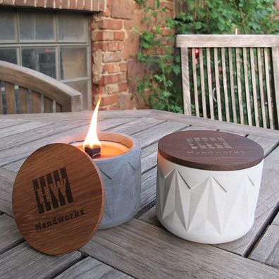 Fuoco Beton Wachsfresser 10cm | Outdoor nachhaltiges Tischfeuer & Kerzenfresser