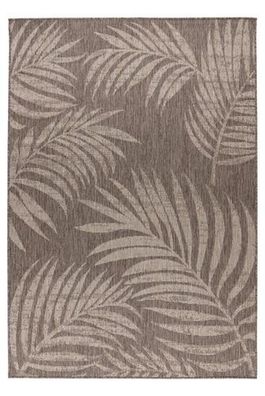 Teppich Höhe 5 mm Kurzflorteppich rechteckig Taupe Indoor Outdoor 4 Größen