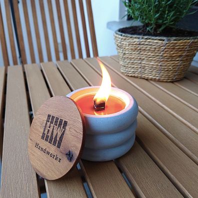 Fogo Beton Wachsfresser 10cm | Outdoor Schmelzfeuer Gartenfeuer Tischfackel Sojawachs