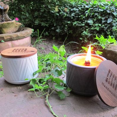 Fjoer Beton Wachsfresser 10cm | riesen Kerze mit Dauerdocht Outdoor Schmelzfeuer