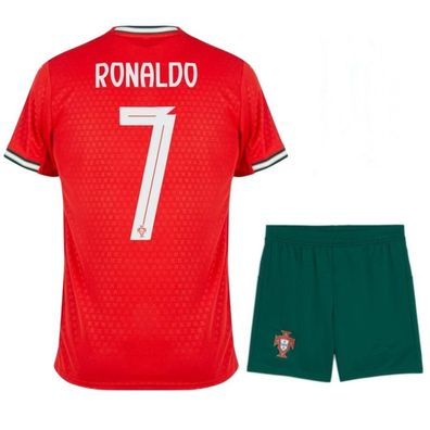 Portugal Fußball Trikot 2025-2026 Heimtrikot Set für Kinder Ronaldo 7